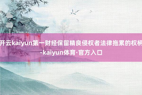 开云kaiyun第一财经保留精良侵权者法律拖累的权柄-kaiyun体育·官方入口