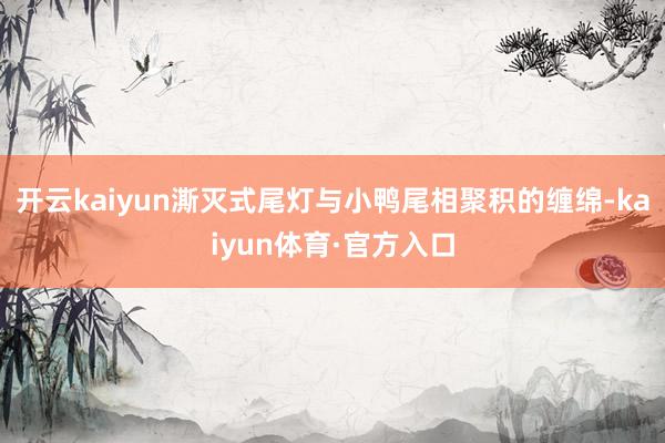 开云kaiyun澌灭式尾灯与小鸭尾相聚积的缠绵-kaiyun体育·官方入口