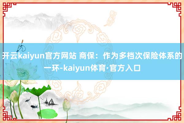开云kaiyun官方网站 商保：作为多档次保险体系的一环-kaiyun体育·官方入口