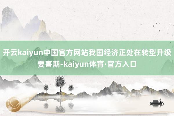 开云kaiyun中国官方网站我国经济正处在转型升级要害期-kaiyun体育·官方入口